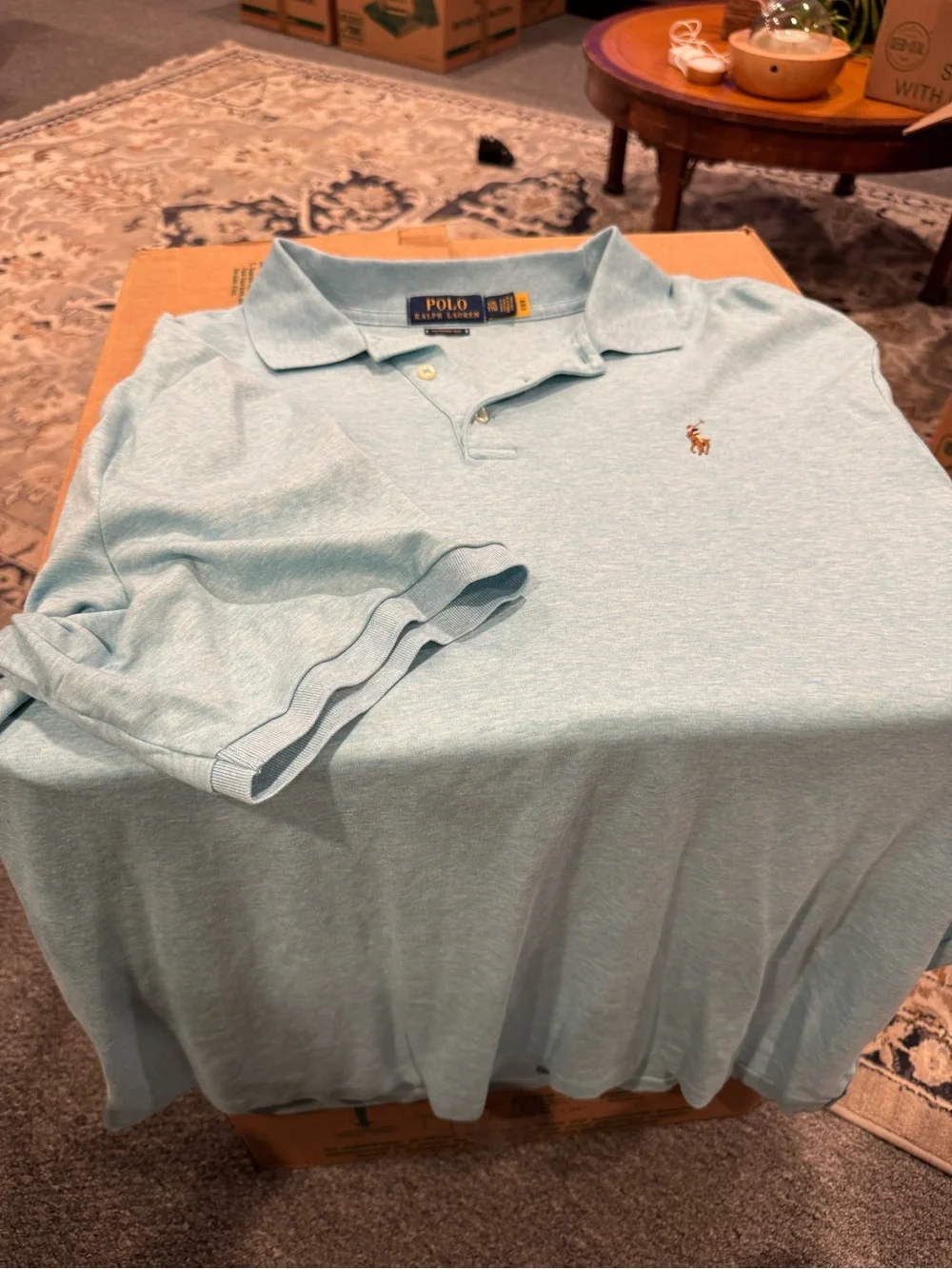 Ralph Lauren Light Blue Polo Shirt with Embroidered Pony